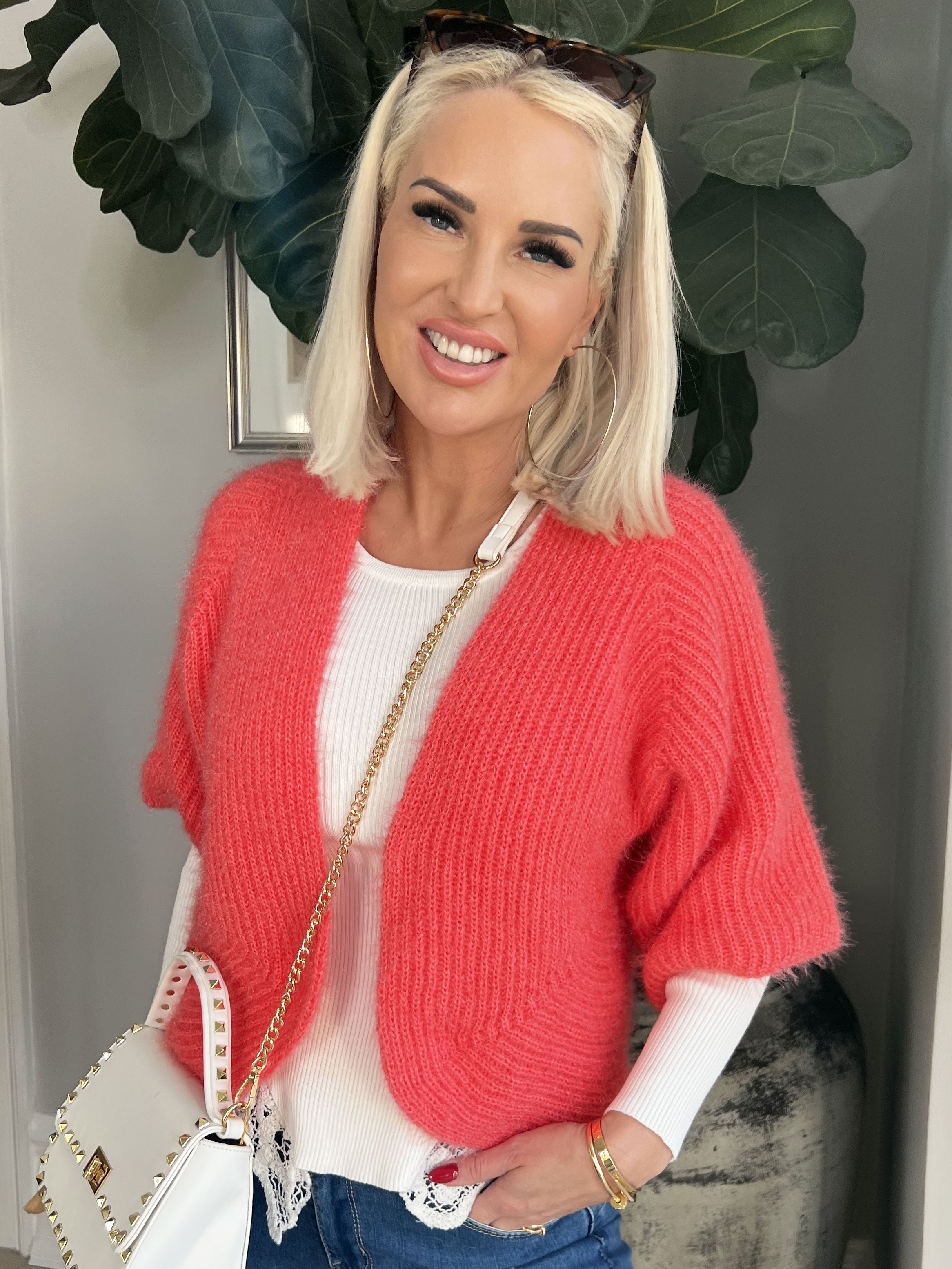 Franca - Sød fluffy bolero i strik